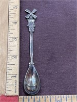 Silver plate souvenir spoon Holland windmill