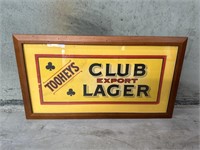 Original TOOHEYS CLUB LAGER Framed Advert 600x300