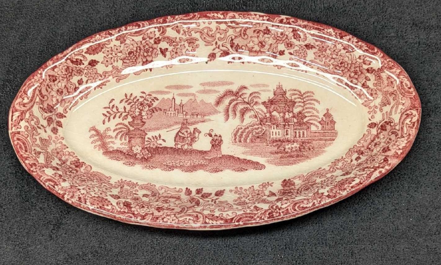 Vintage La Cartuja Sevilla Pickman Porcelain Oval