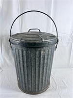 Vintage Galvanized Trash can w/lid