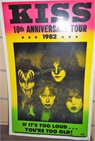 Vintage 1982 Kiss Band 10th Anniversary Poster