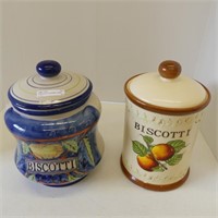 2 BISCOTTI CERAMIC JARS