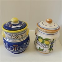 2 BISCOTTI CERAMIC JARS