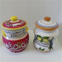 2 BISCOTTI CERAMIC JARS