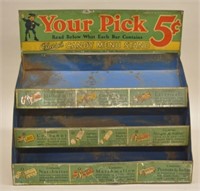 1927 "Your Pick 5¢ "Candy Tin Litho Store Display