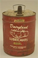 5 Gallon DAIRYLAND Lubricants Oil Can
