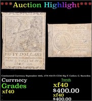 ***Auction Highlight*** Continental Currency Septe