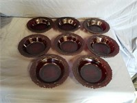 Set of 8 ruby red bowls