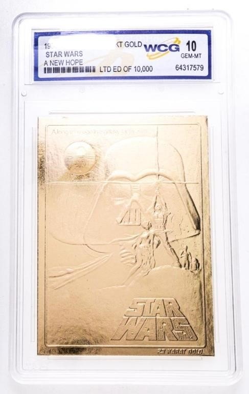 1996 STAR WARS A NEW HOPE LE 23 Karat Gold Foil Ca