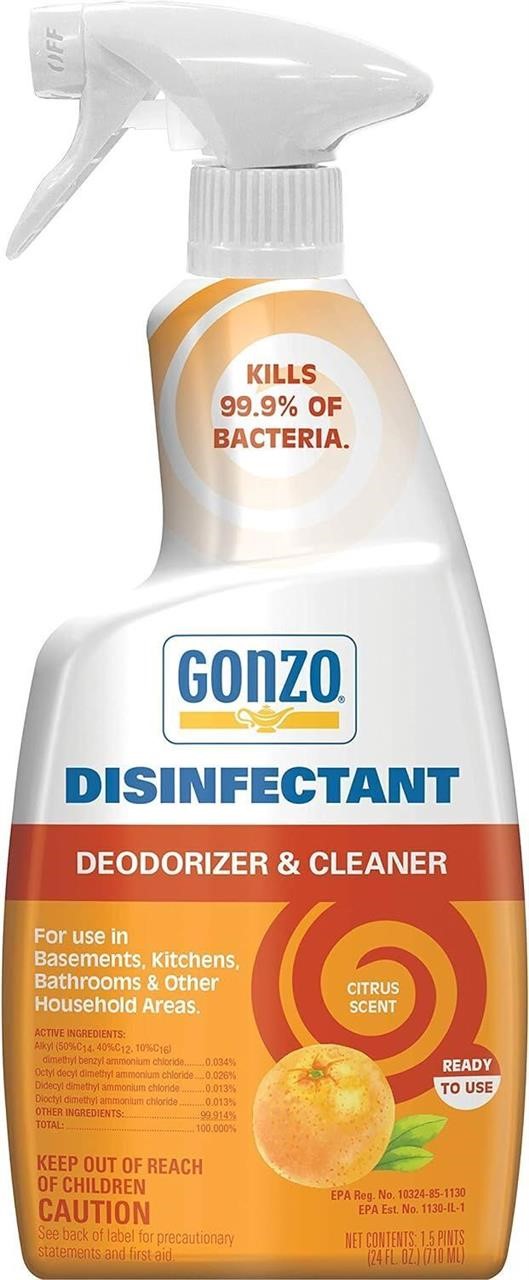 6 Pack Of 24oz Gonzo Disinfectant Cleaner Citris