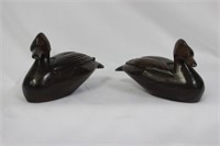 Lot of Two Solid Hardwood Ducks