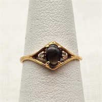 10K Gold Ring Black Star Sapphire