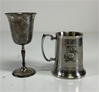 Leonards E.P.N.S Stainless Chalice and USMC Mug