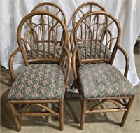 Set of 4 Vintage Rattan Chairs