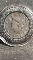 1818 Large Cent US Coin 204 Years Old