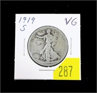 1919-S Walking Liberty half dollar