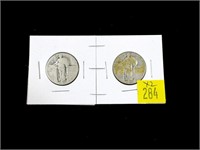 2- Standing Liberty quarters, 90% silver