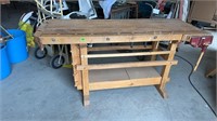 71" x 25” x 3’  bench with two vices