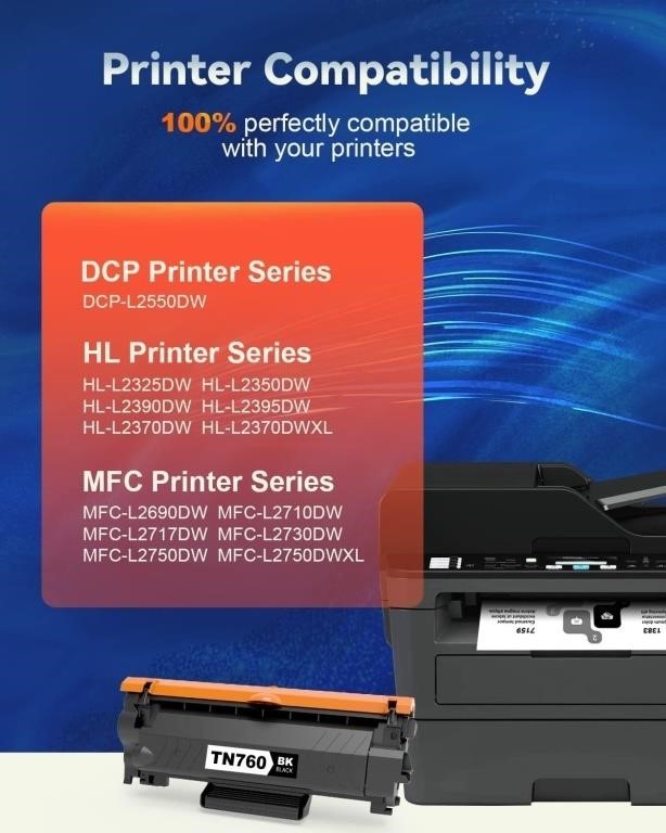 [with CHIP] TN760 Toner Cartridge