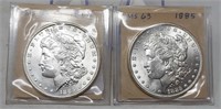 (2) 1885 Silver Dollars BU