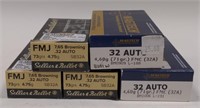 250 Rounds Of .32 Auto Cartridges In Boxes