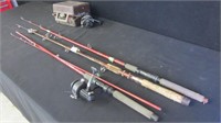 (3) Fishing Rods & (1) Tackle Box