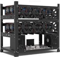 12GPU Mining Rig Frame  Steel  Dual Power