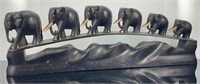 AFRICAN CARVED EBONY ELEPHANT TRAIN
