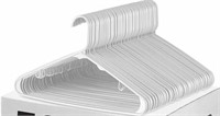 White Standard Plastic Hangers (50 PACK) Long