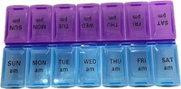 Weekly Pill Organizer, 14 compartments Medicine Bo