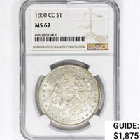 1880-CC Morgan Silver Dollar NGC MS62