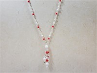 Vintage Glass Beaded Necklace 30" Long