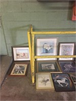 Lot of picture frames with pictures