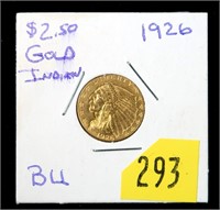 1926 $2.50 Gold Indian Quarter Eagle, BU