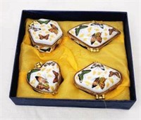 Set of 4 Butterfly Trinket Boxes