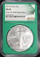 2014 AMERICAN SILVER EAGLE NGC MS69