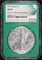 2019 AMERICAN SILVER EAGLE NGC MS69
