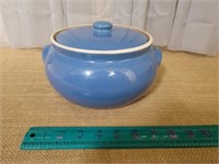 Blue UHL Pottery Stoneware Covered Casserole Dish