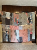 Heavy 85" x 75" Old Patchwork Quilt