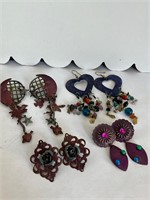 Eclectic Earring Lot (4 pairs in lot)