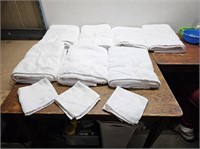 7 WHITE Bath Towels + 3 White Face Cloth's