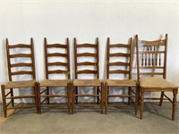 (4) LadderBack Chairs & Upholstered Chair