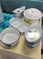 Blue and white oven to table ware