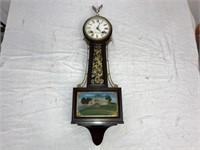 Antique New Haven Banjo Wall Clock w/Key Works T