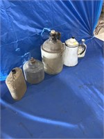 Flask, kerosene camp stove, jug, coffee pot etc.