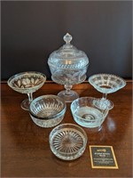 Assorted Glass Raised Dishes/Lidded Dish/Bowls