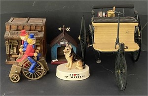 Sam's Saloon Coasters, German Shepherd Figurine,