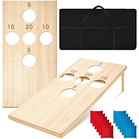 4 ft x 2 ft Cornhole Set 5 Holes with 2 Solid