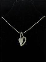 Sterling Silver Necklace with Heart Pendant 
15