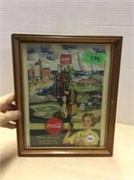 Coca cola advertising- framed